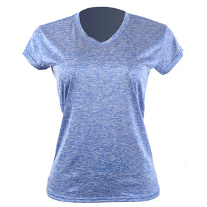 Camiseta Dry Fit Dama Azul Francia Jaspeado