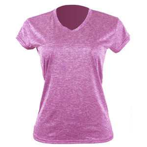 Camiseta Dry Fit Dama Bordó Jaspeado