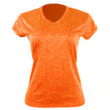 Camiseta Dry Fit Dama Naranja Jaspeado