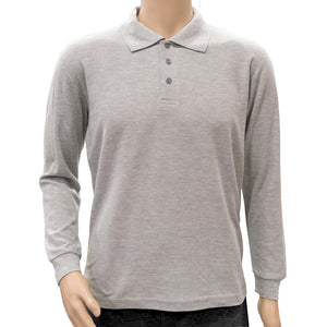 Remera Polo Manga larga Unisex Gris melange
